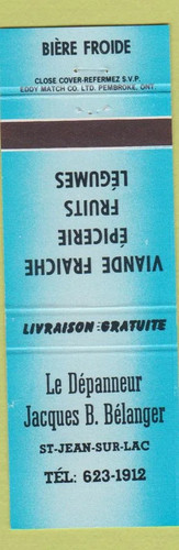 Matchbook cover le - cover, depanneur