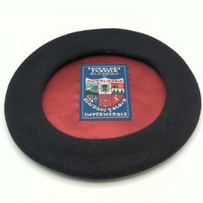 Elosegui Basque Beret Txapela Black 100% Merino Wool Spain Hat Water Resistant