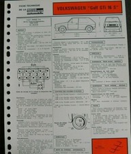 Fiche technique automobile VOLKSWAGEN GOLF GTI 16 S
