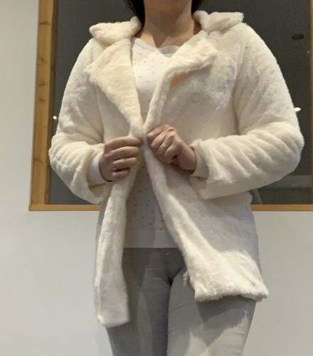 Manteau fausse fourrure beige - fourrure,