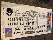Ticket  )) BORDEAUX V VALENCIA -  UEFA CUP 2007/2008