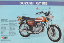 Motorcycle Suzuki  GT 185  GT 125   sale brochure