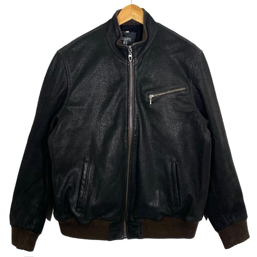 Blouson cuir marron foncé - en,