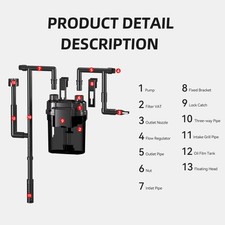 Filtre 'aquarium Filtre à Poisson à Poisson 120L éviter Le Trop-plein Stable