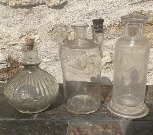 Lot flacons verre - 3,
