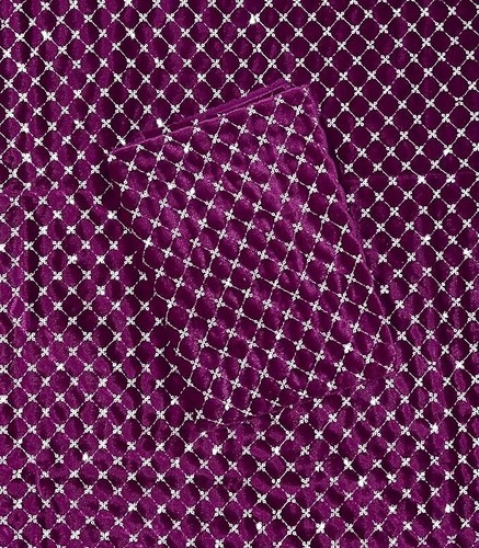 Tissu velours indien brodé