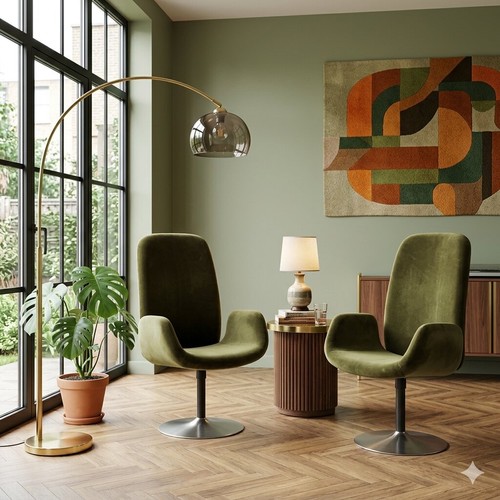 Fauteuils vintage tissu - fauteuils,
