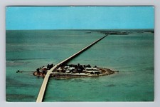 Pigeon Key FL-Florida, Aerial View Seven Mile Bridge Pigeon Key Vintage Postcard
