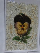 pious image flap lace scissor thought flowers, under flowers cross