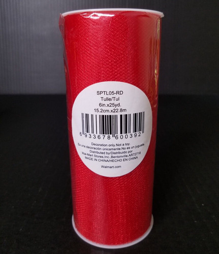 Spools bright red tulle - spools, 6"