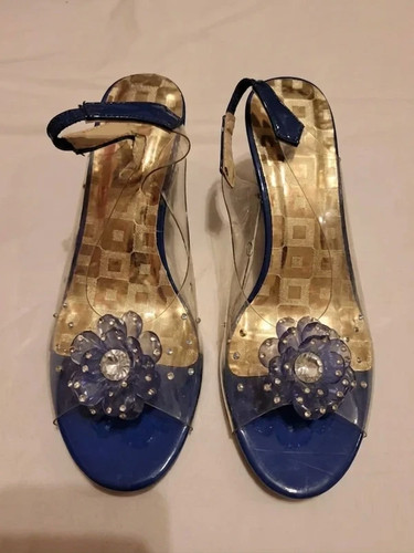 Sandales compensées bleues