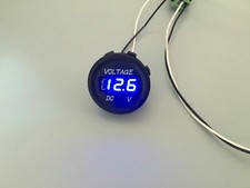 12V-24V Voiture Moto LED Affichage Numérique Voltmètre Imperméable Mètre Bleu GB