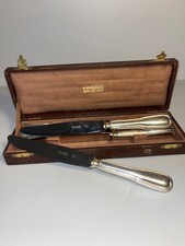 4 grands couteaux CHRISTOFLE modèle FILET CHINON métal argenté couvert 24,5 cm