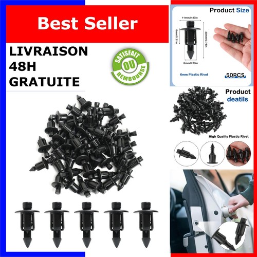 Pièces rivet plastique 6mm - pièces,