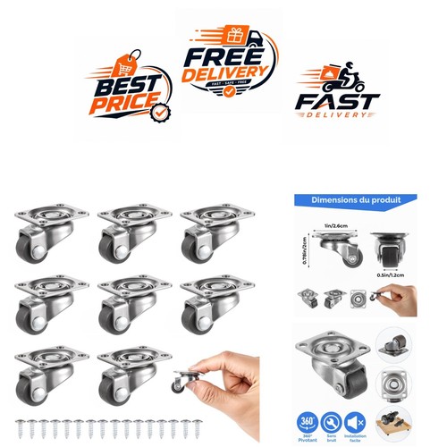 Roulettes pivotantes 360 - 8,