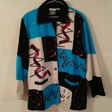 Yak Magik Women's jacket. Size L One of a Kind NWOT Artwear FUN BOLD