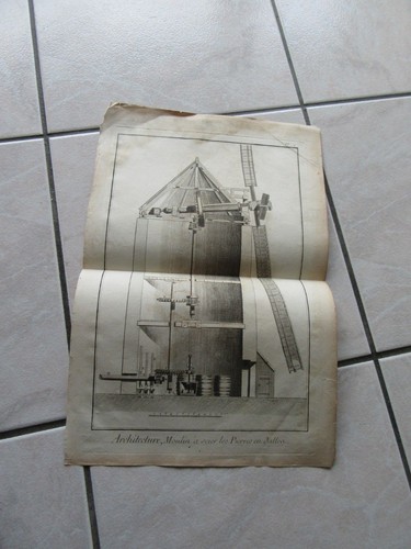 Gravure 18ème siècle moulin - gravure,
