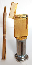 S.T. Lighter ST Dupont Montparnasse Line 2 Vintage Revised 24K Gold Plated + Pen