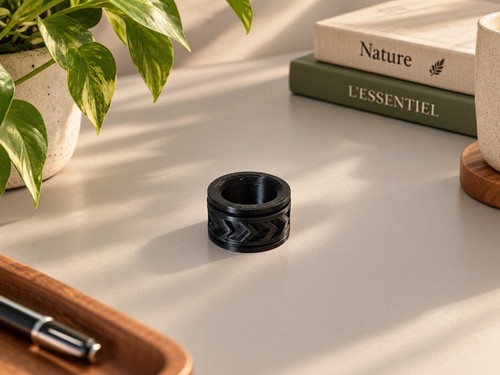 Bague anneau simple - , noire
