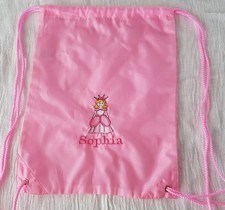 Sac à cordon princesse brodé personnalisé natation PE crèche sac de gym