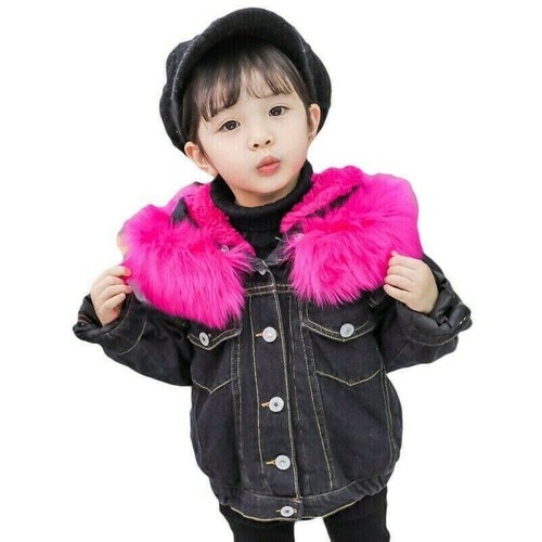 Fille manteau col fourrure - col,