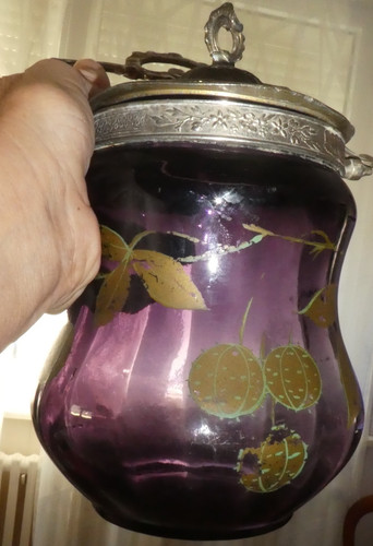 Ancien pot biscuit verre - pot,