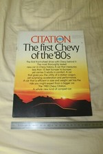 (MN1/E) Brochure Catalogue CITATION 1980 CHEVROLET The first CHEVY of the '80s
