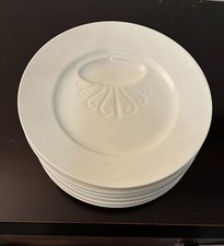 6 ASSIETTES ARTICHAUD ASPERGES - PORCELAINE BLANCHE - ART DECO / VINTAGE -