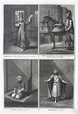 Costumes De Derviche Orientaux Turquie Gravure En Cuivre 1731