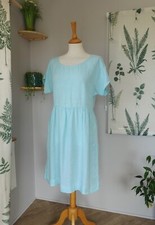 120% LINO Light blue 100% Linen dress size IT 42 UK 10