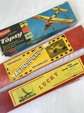 Rare Graupner Topsy / Aerospeed Antique Airplane / Glider Toy Lot