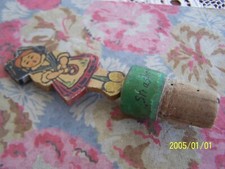Antique wooden and cork cap representing an Alsatian woman. Souvenir Strasbourg