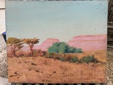 Gaston FONTAINE Africaniste Orientaliste Paysage africain HSP signée 38 * 46.5