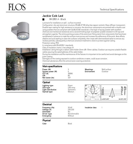 Flos ampoule led jackie - ampoule, w