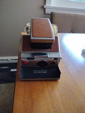 Vintage Folding Polaroid SX-70 Land Camera & Leather Case UNTESTED 