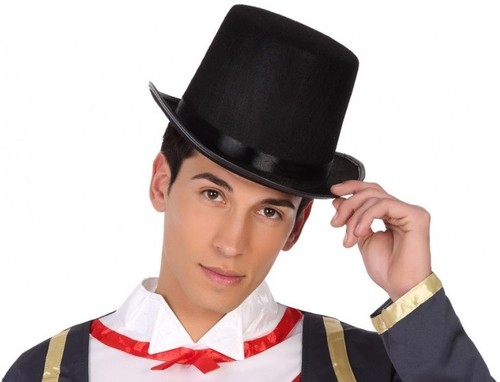 Chapeau noir haut forme - noir, de
