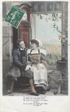 CP SERIES SOUVENIR COUPLE COSTUME SITTING IN FRONT OF COMTOISE CLOCK WINDOW - 46493