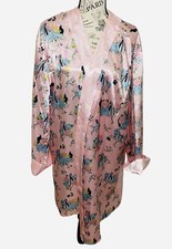 Disney Princess Aurora Robe Pink Satin Sleeping Beauty Womens LARGE Sleepwear