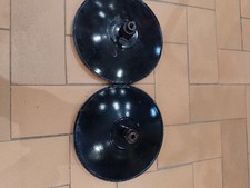 2 Antique White and Black Enameled Canvas Day Offal