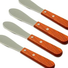 4PCS Stainless Steel Wide Straight Edge Butter Spreader with...