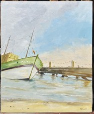 Vintage Bleu Sky Seascape with