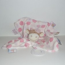Noukies Noukie's Cow Blanket - Lola - Pacifier Attachment