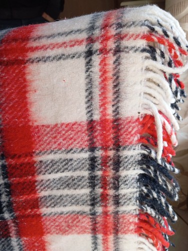 Plaid carreaux rouges - plaid, à