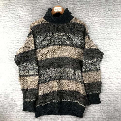Vintage pull homme gris bleu - gris,