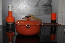 Casserole avec bec verseurLe Creuset N°20, marron /rouille, vintage