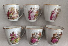 6 anciennes Tasses en véritable porcelaine de luxe.