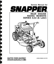 Snapper Rear Engine Riding Mower Series 4,5,6 (& Later)