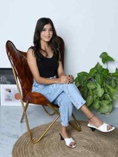 Chaise Papillon En Cuir Authentique Mobilier Industriel Rétro