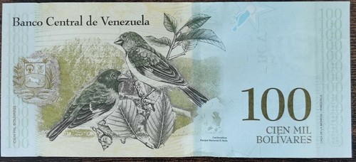 Billet 100 000 bolivares - billet, 100.000
