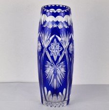 Art Nouveau Vase en Verre Bleu